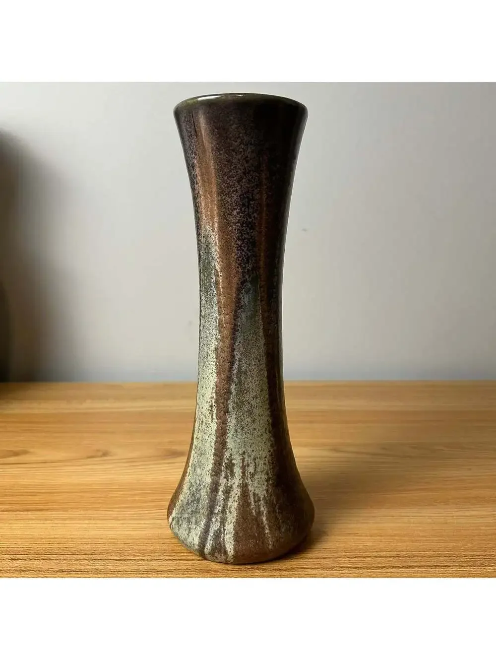 Thulin Studio Belgium Pottery #163 Red Green Crystalline Drip 10